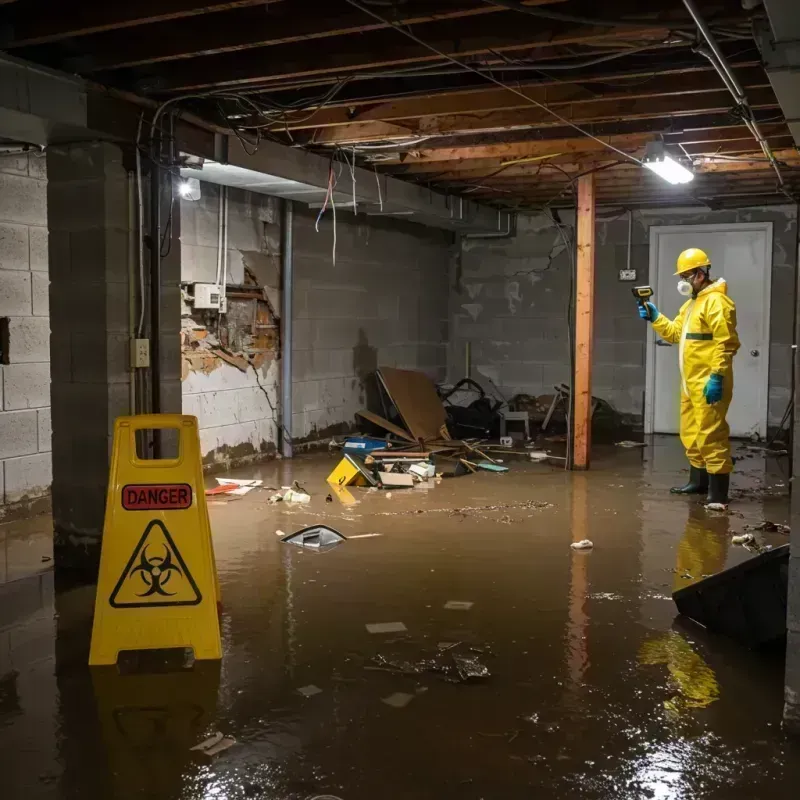 Flooded Basement Electrical Hazard in Smithville, MO Property