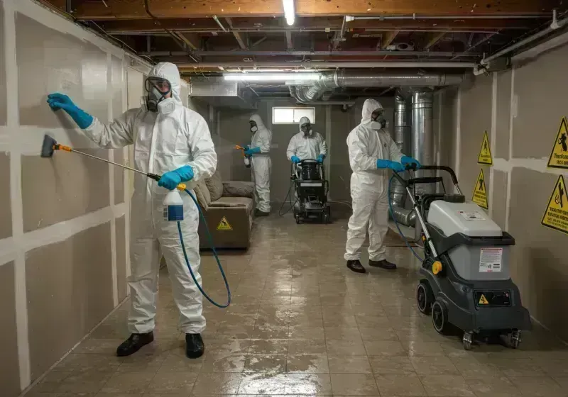 Basement Moisture Removal and Structural Drying process in Smithville, MO